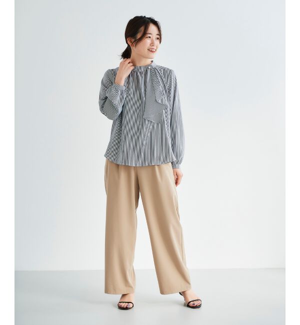 le.coeur blanc「ジョーゼットサイドスカーフタイブラウス」|シャツ・ブラウス|