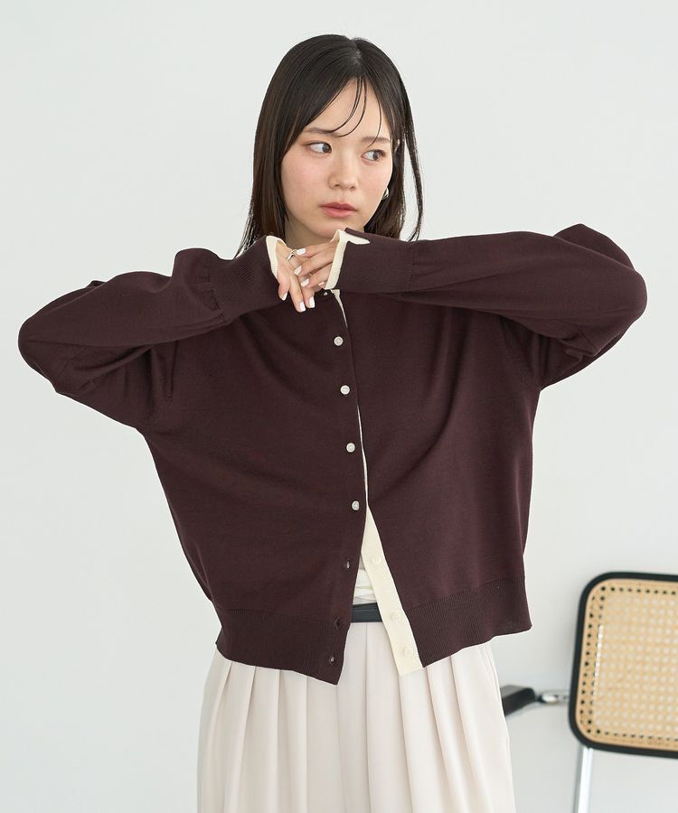 earth music&ecology「【UVカット】カラーコンビニットカーディガン」|カーディガン|Brown