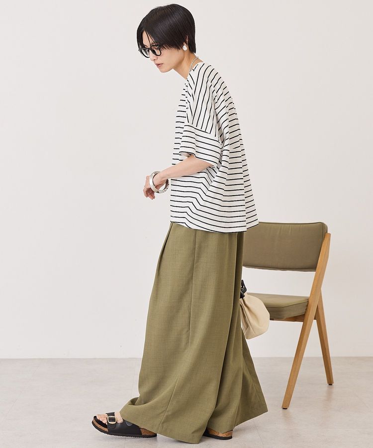 AMERICAN HOLIC「【UVカット・接触冷感】ボーダーコクーンプルオーバー」|Tシャツ・カットソー|