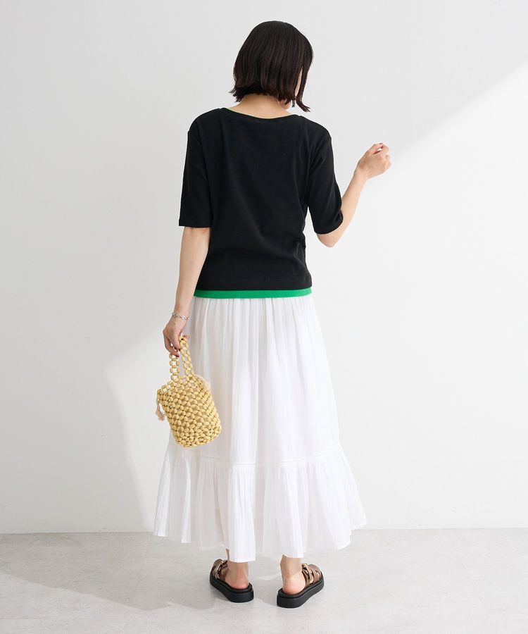 Green Parks「配色ヘンリーネック半袖プルオーバー」|Tシャツ・カットソー|