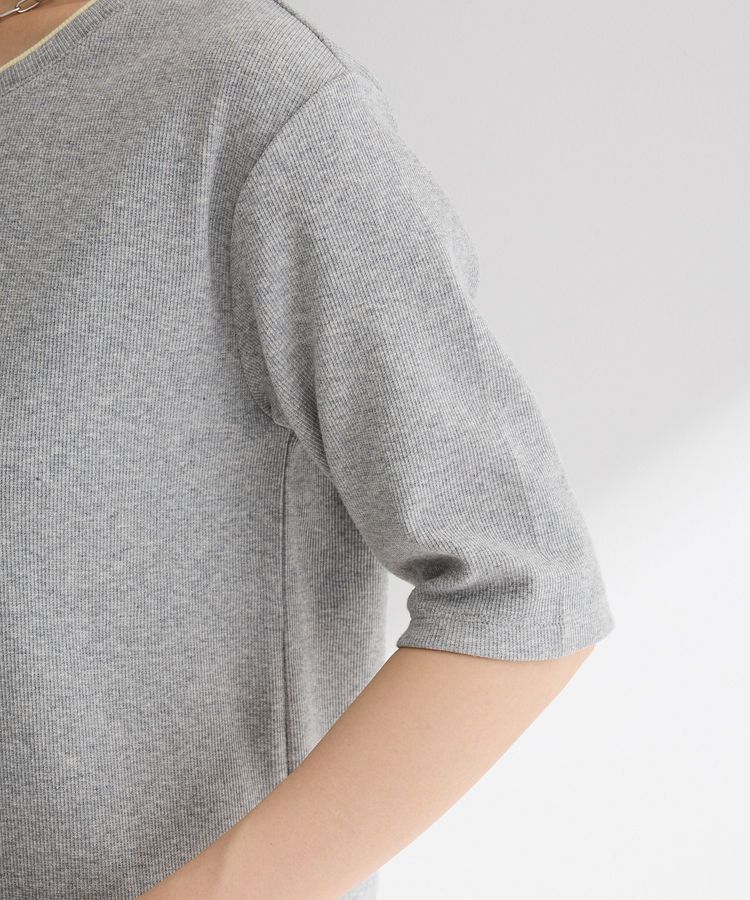 Green Parks「配色ヘンリーネック半袖プルオーバー」|Tシャツ・カットソー|