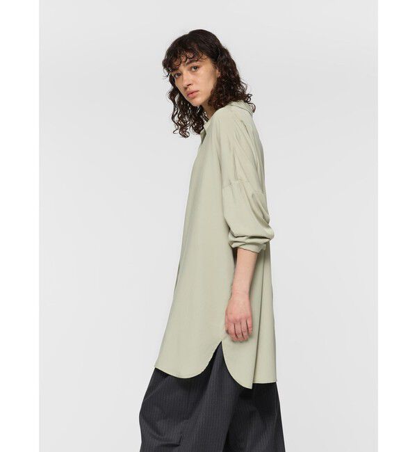 mizuiro ind「mizuiro ind T/Rワイドチュニックシャツ」|シャツ・ブラウス|