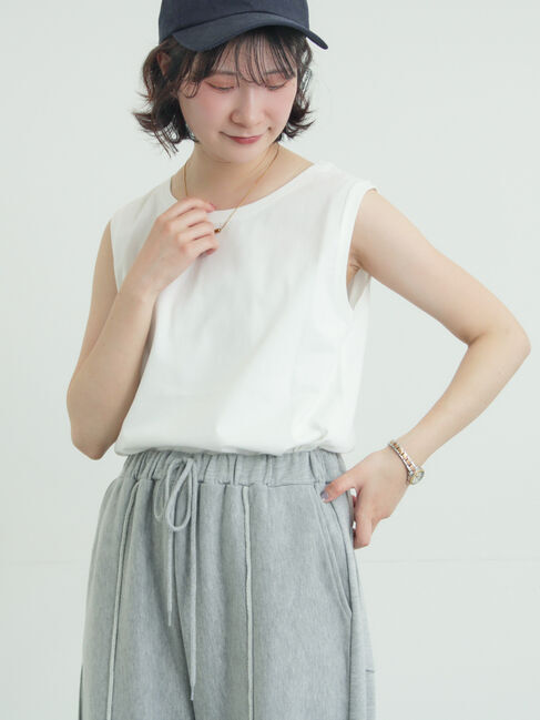 Samansa Mos2「【汗染み防止】ノースリーブTシャツ」|Tシャツ・カットソー|