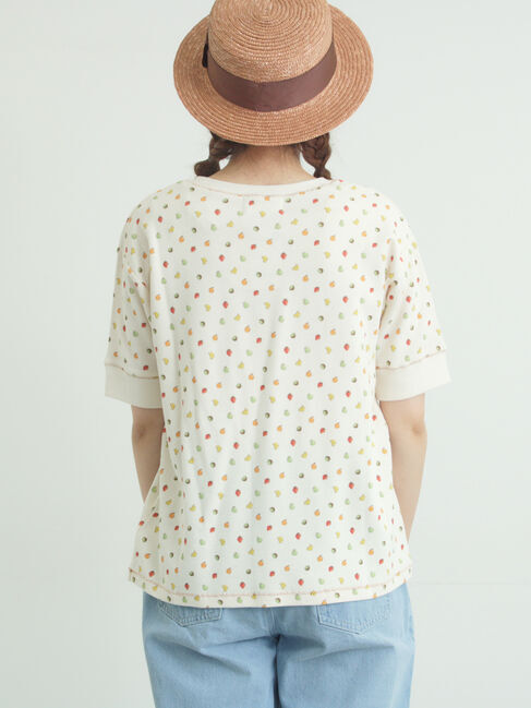 Samansa Mos2「【メルヘン&times;Samansa Mos2】ワッフル総柄Tシャツ」|Tシャツ・カットソー|