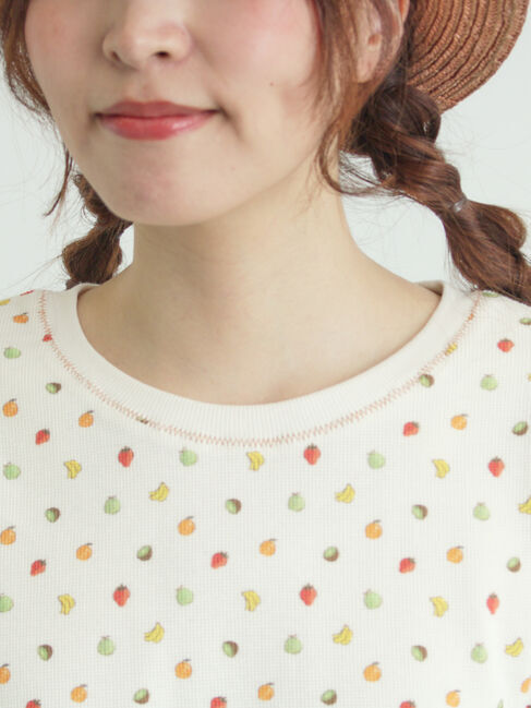 Samansa Mos2「【メルヘン&times;Samansa Mos2】ワッフル総柄Tシャツ」|Tシャツ・カットソー|