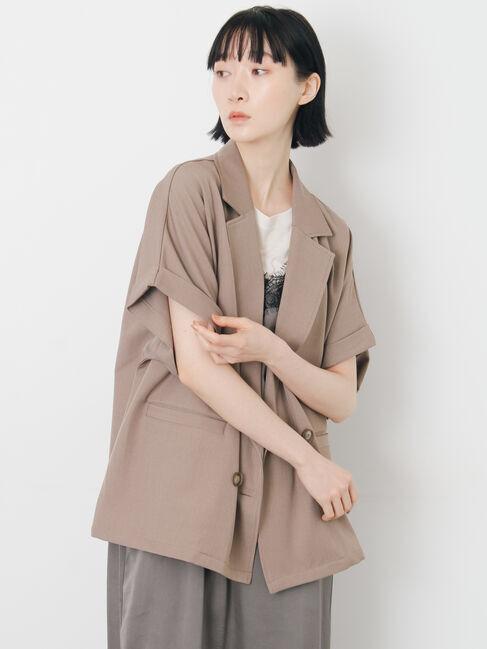 Samansa Mos2「【イージーケア、接触冷感】リネンタッチジャケット」|その他|