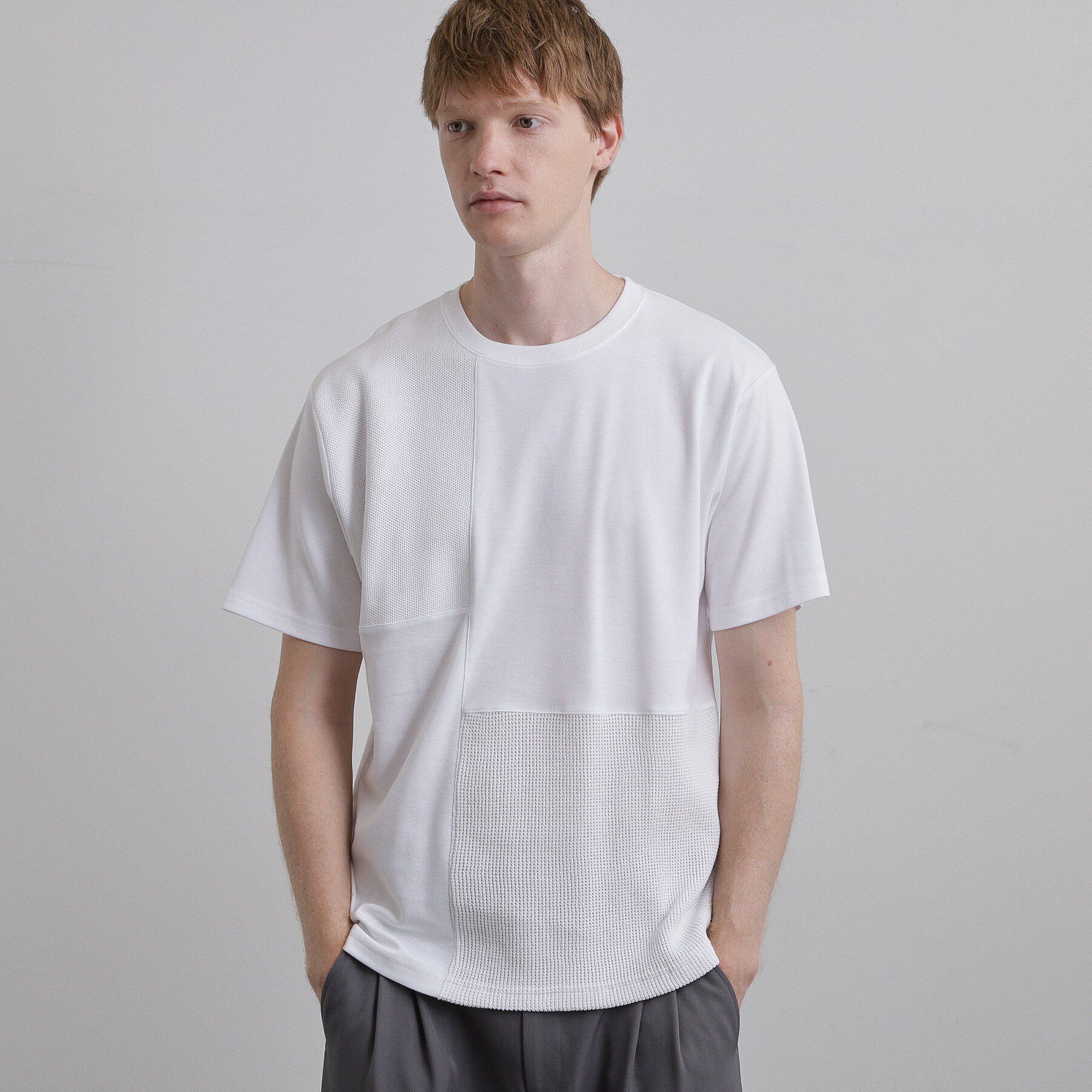 tk.TAKEO KIKUCHI「ブロックニット切替カットソー」|Tシャツ・カットソー|