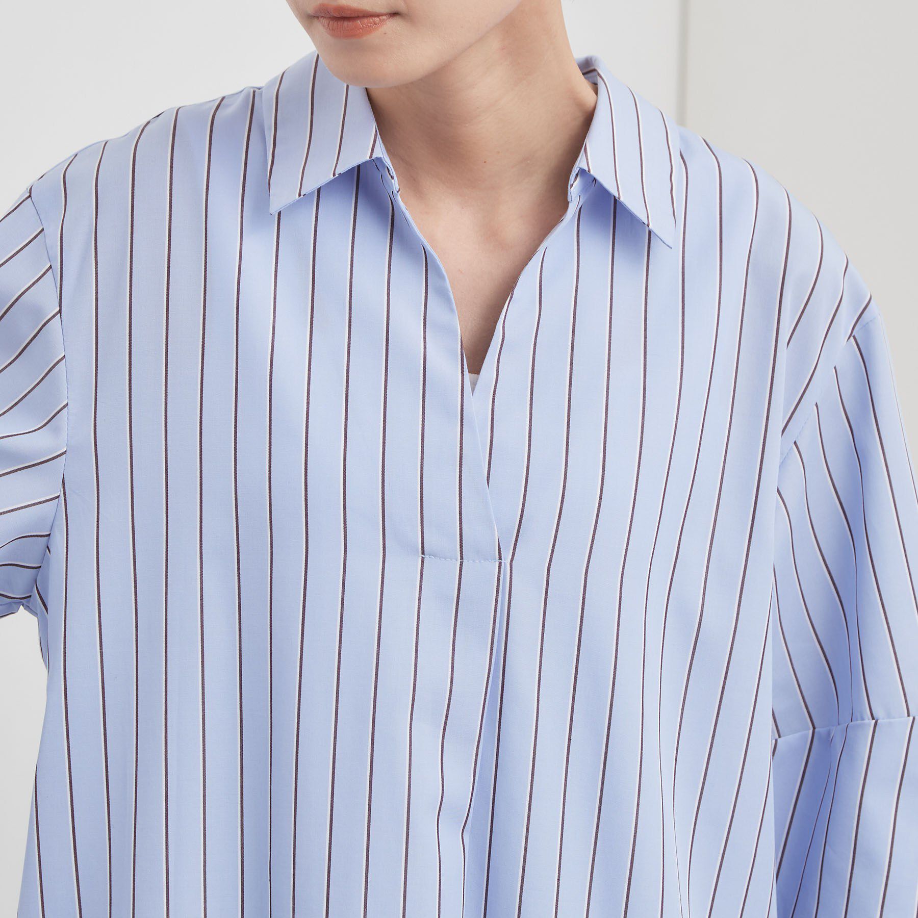 OPAQUE.CLIP「スキッパーシャツワンピース【洗濯機OK】」|ワンピース|