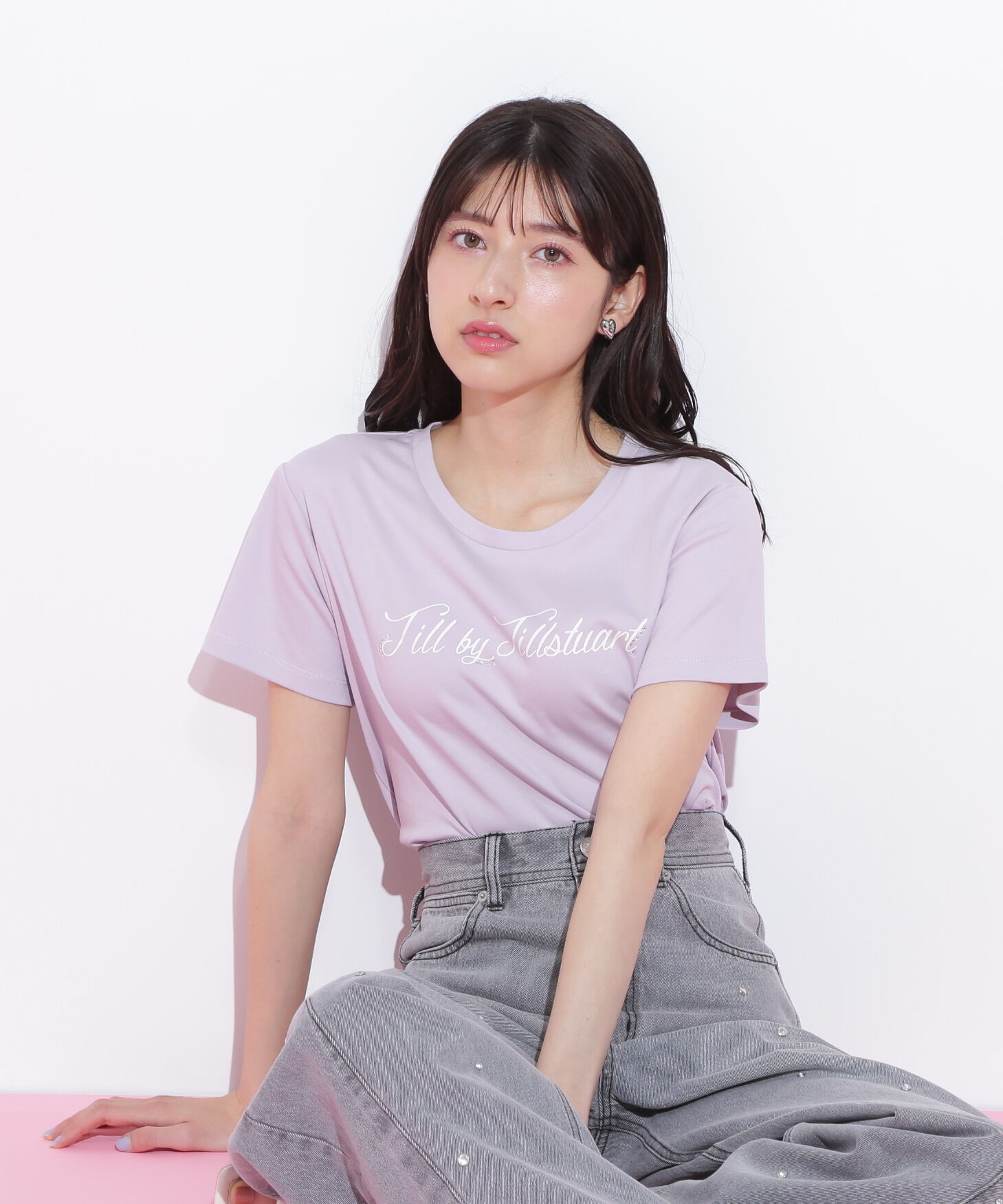  「レタリングロゴTシャツ」|Tシャツ・カットソー|パープル
