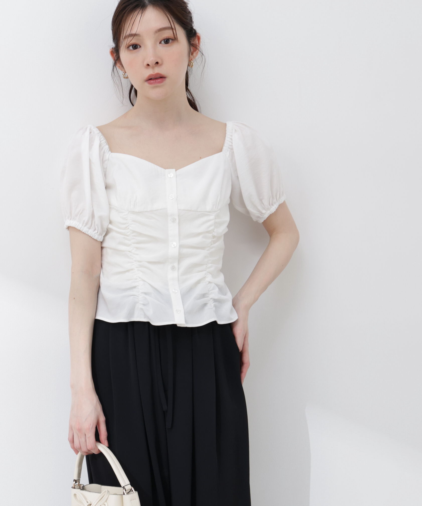 PROPORTION BODY DRESSING「〈a/mie〉パフスリーブドロストブラウス 26SS」|シャツ・ブラウス|