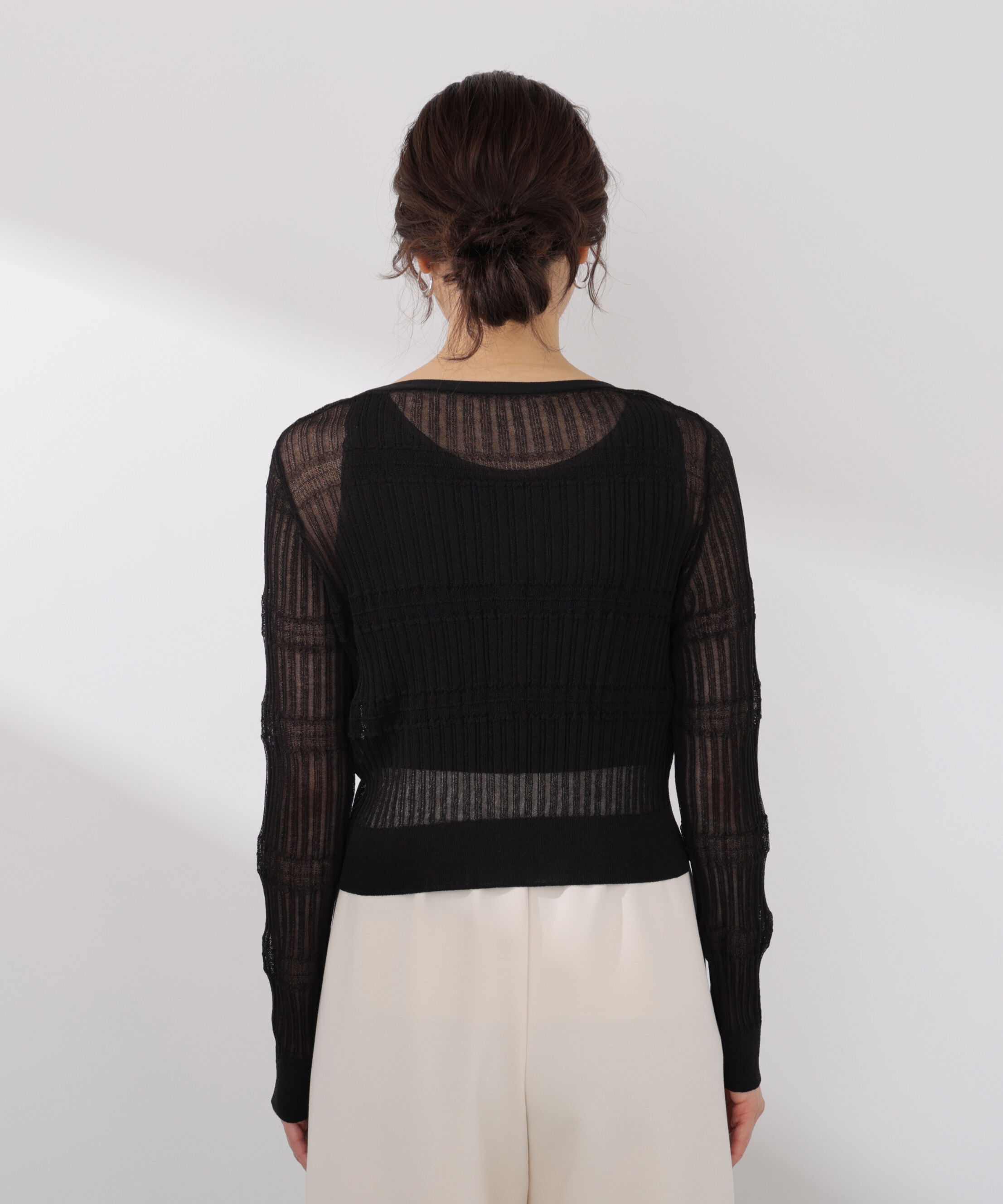 PROPORTION BODY DRESSING「〈a/mie〉変わり織透かし編みカーディガン 26SS」|ニット・セーター|