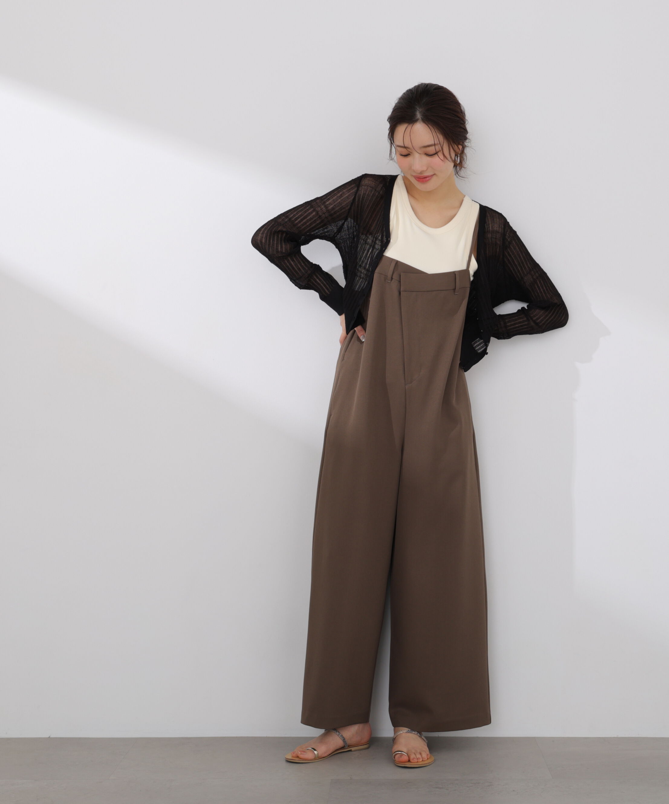 PROPORTION BODY DRESSING「〈a/mie〉変わり織透かし編みカーディガン 26SS」|ニット・セーター|