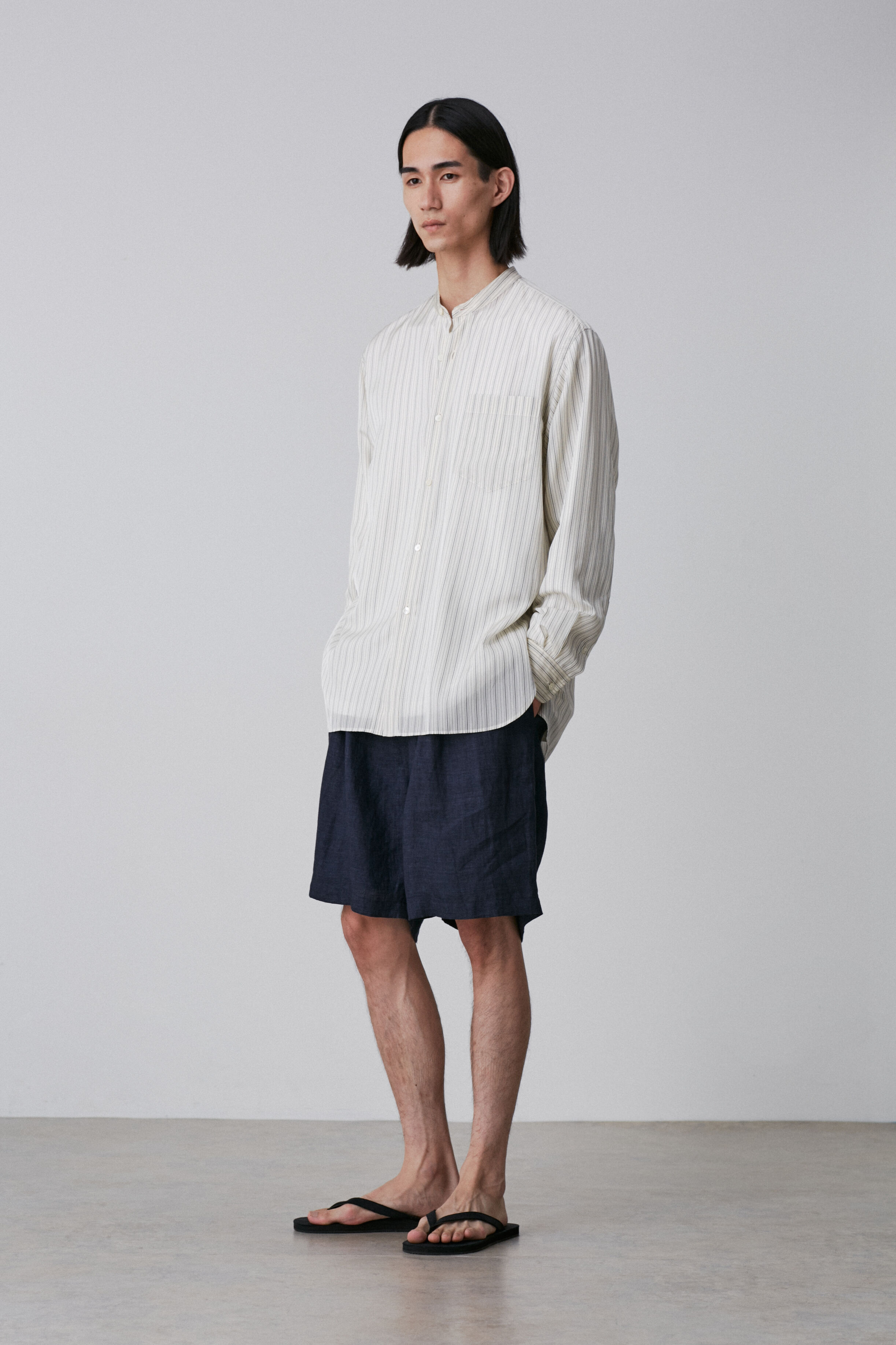 YLEVE 「YLEVE / ACETATE CUPRA STAND COLLAR SHIRT」|シャツ・ブラウス|