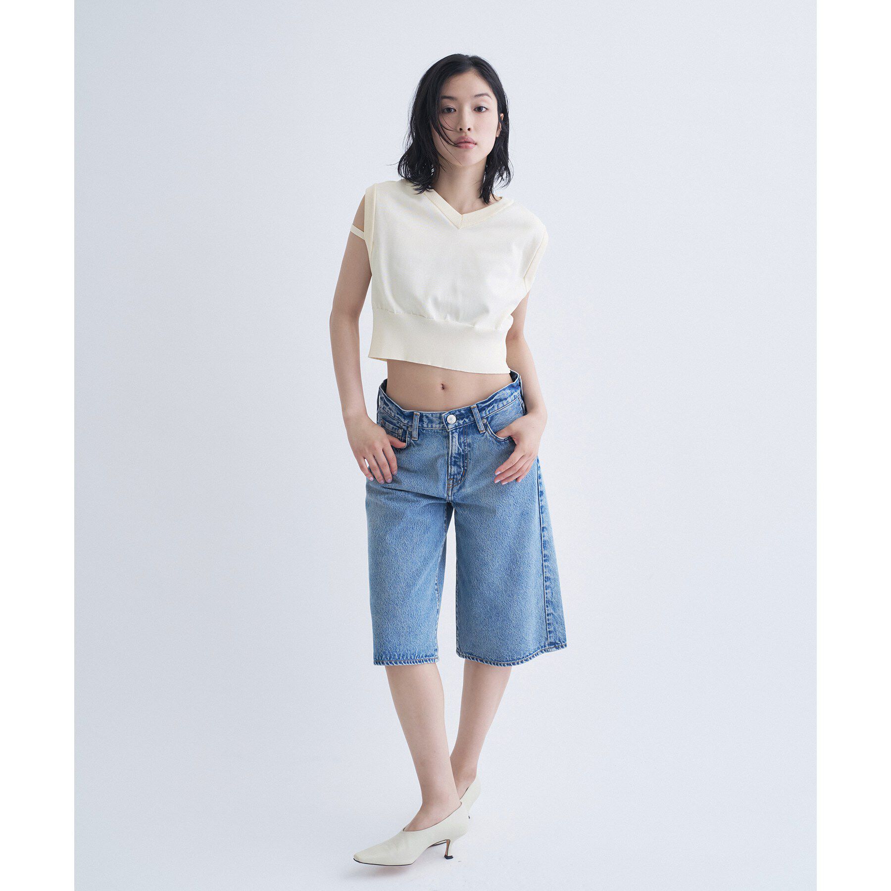 CODE A「design short vest」|ニット・セーター|