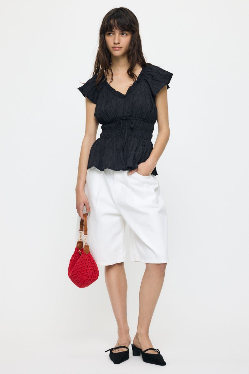 MOUSSY「WRINKLE RUFFLE SLEEVE ブラウス」|シャツ・ブラウス|