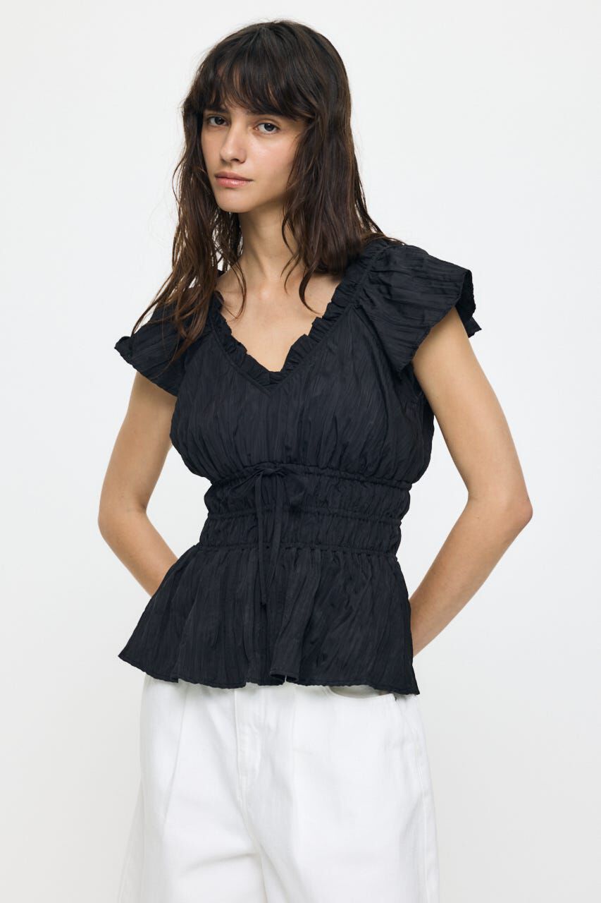 MOUSSY「WRINKLE RUFFLE SLEEVE ブラウス」|シャツ・ブラウス|
