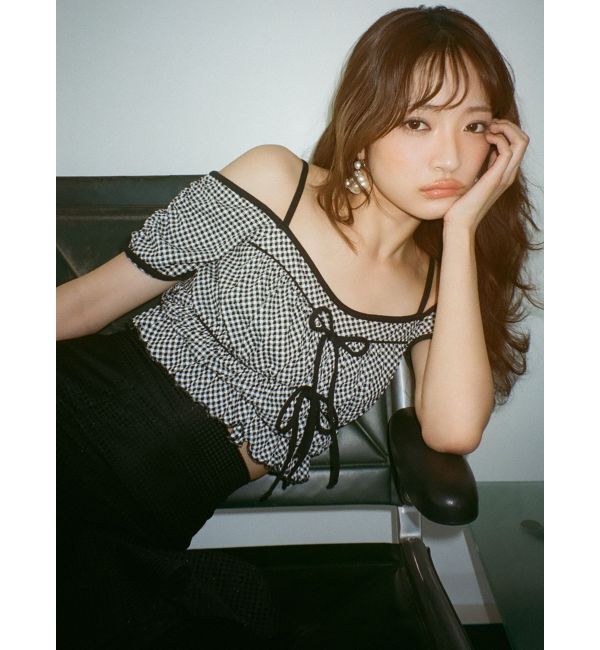 RESEXXY「ダブルリボンクロップドトップス」|Tシャツ・カットソー|
