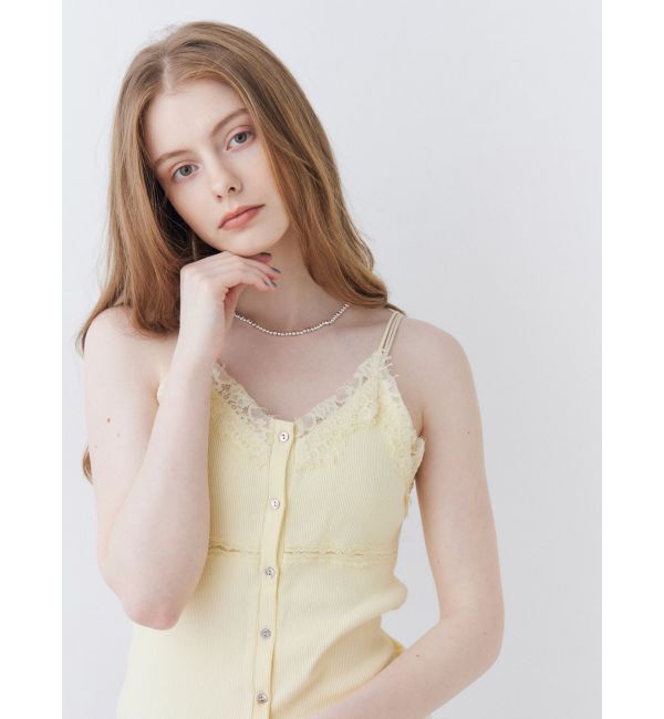 Ungrid「レースボタンデザインキャミトップス」|Tシャツ・カットソー|