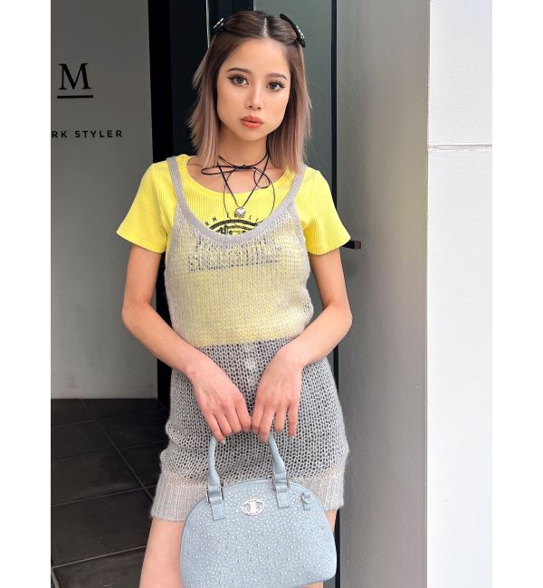 GYDA「SheerモヘアKTキャミチュニックTOPS」|ニット・セーター|グレー