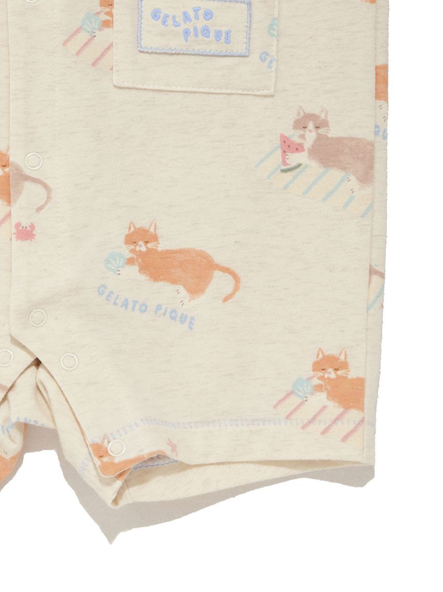 GELATO PIQUE KIDS & BABY「【BABY】シーサイドキャット柄半袖ロンパース」|ロンパース|
