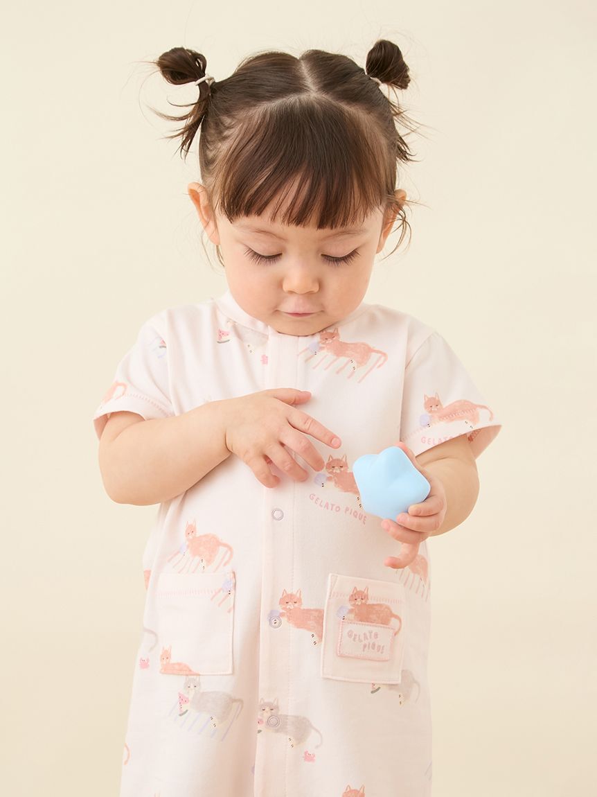 GELATO PIQUE KIDS & BABY「【BABY】シーサイドキャット柄半袖ロンパース」|ロンパース|