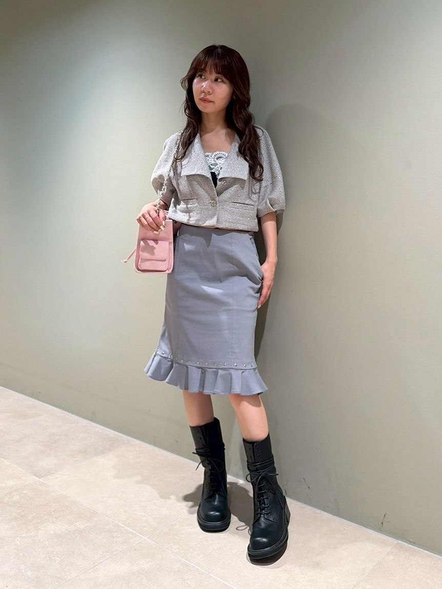 LILY BROWN「ハーフスリーブショートジャケット」|テーラードジャケット|