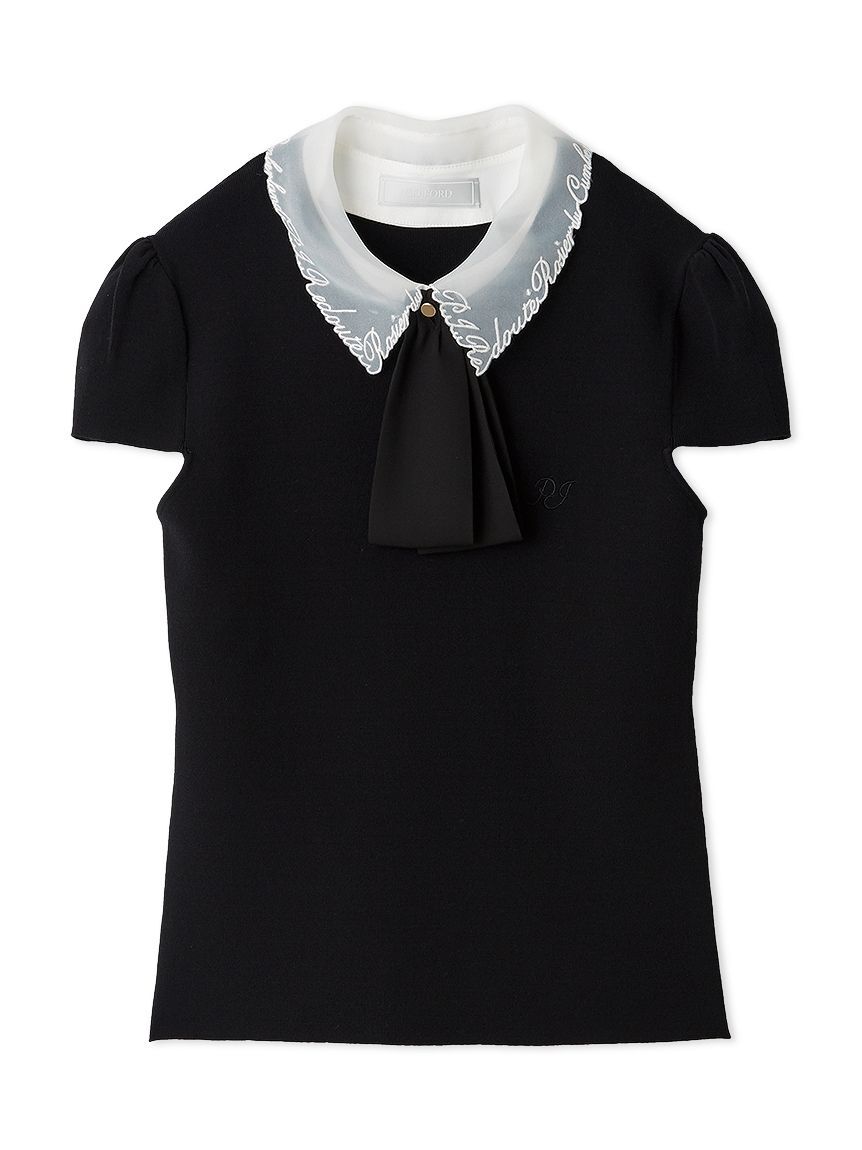 CELFORD「【洗える】【UVカット】【CELFORD&times;P.J. REDOUTEコラボ】衿付きニットプルオーバー」|ニット・セーター|BLK