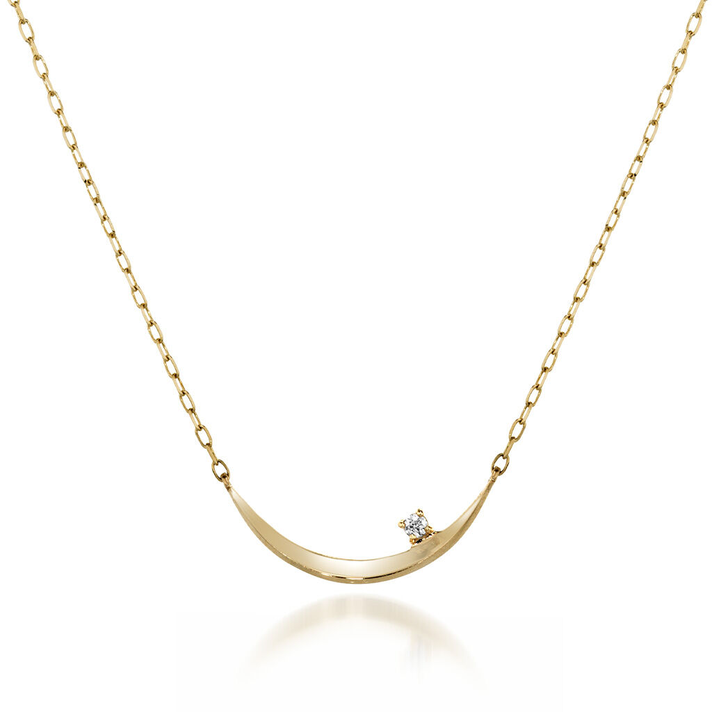 STAR JEWELRY「SMILING MOON」|ネックレス|イエローゴールド