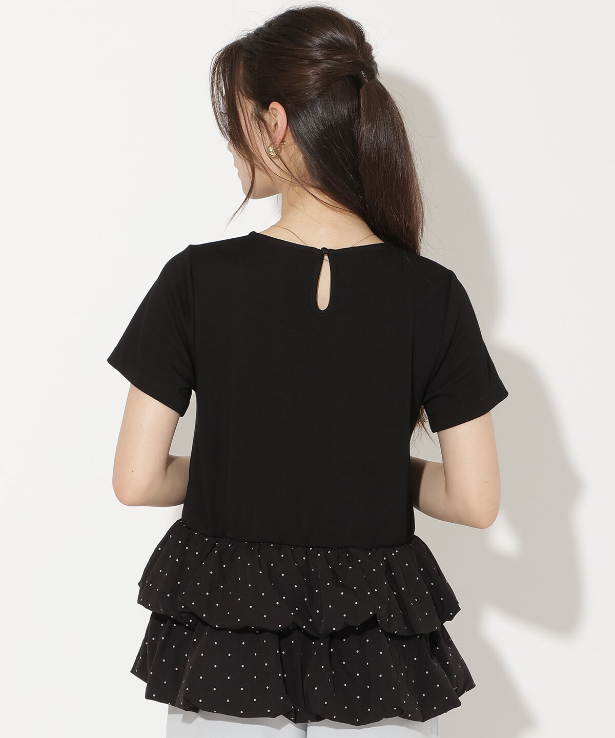 WILLSELECTION「ドットバルーンヘムペプラムトップス」|Tシャツ・カットソー|