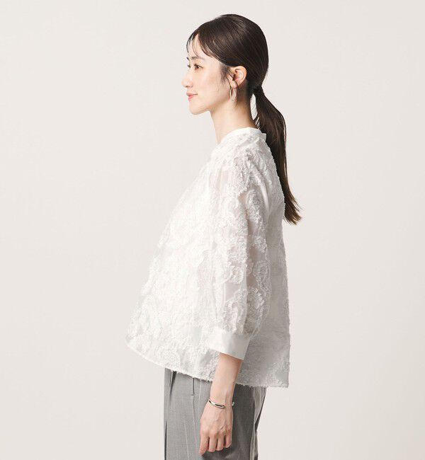 UNITED ARROWS「ラメ カット ジャガード ブラウス ‐ウォッシャブル‐」|シャツ・ブラウス|