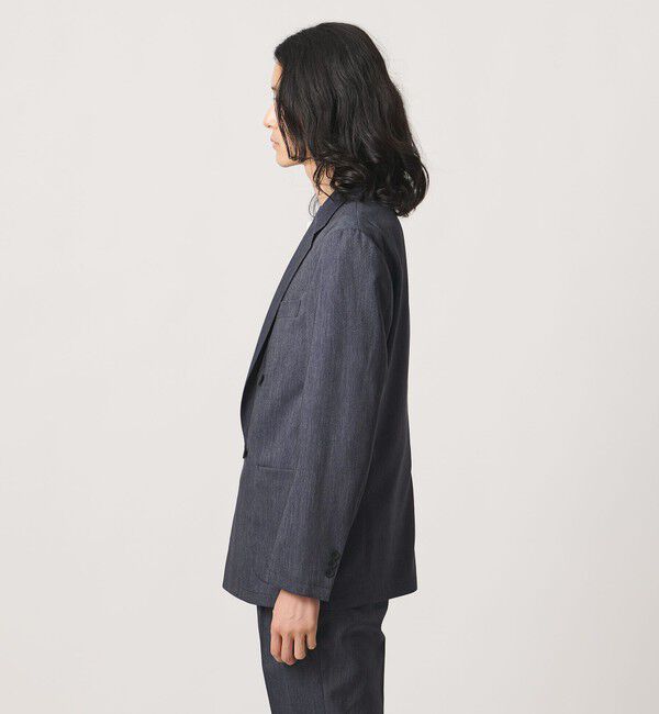 UNITED ARROWS「テックデニム ダブル 4ボタン テーラードジャケット UA COZY ウォッシャブル ヨコストレッチ」|テーラードジャケット|