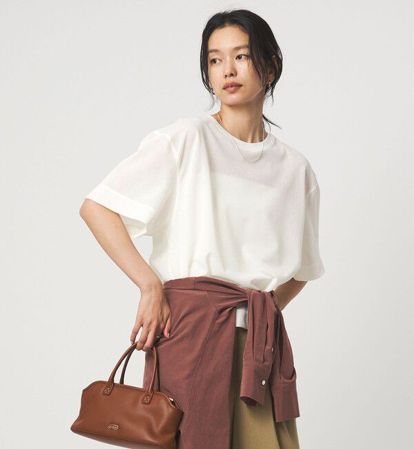 UNITED ARROWS green label relaxing「シアー メッシュ クルーネック プルオーバー カットソー」|Tシャツ・カットソー|OFF WHITE