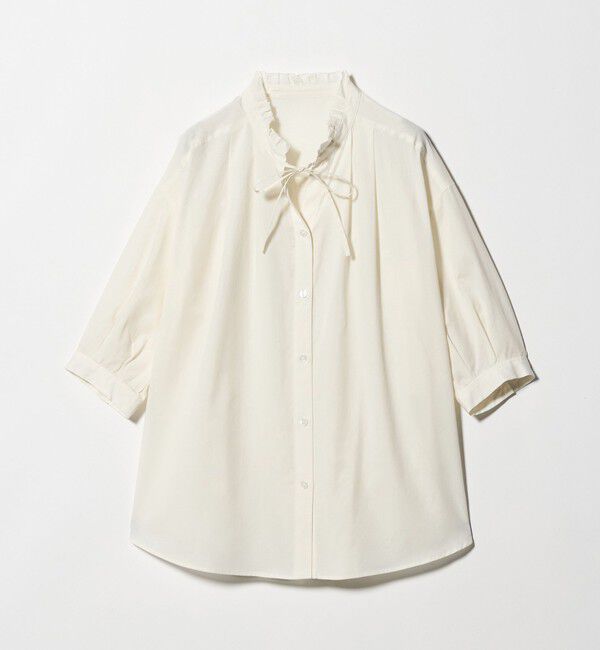 UNITED ARROWS green label relaxing「フリル ネック ショートスリーブ ブラウス」|シャツ・ブラウス|