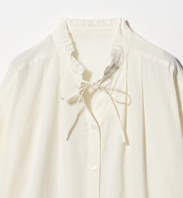 UNITED ARROWS green label relaxing「フリル ネック ショートスリーブ ブラウス」|シャツ・ブラウス|