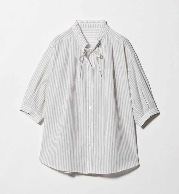 UNITED ARROWS green label relaxing「フリル ネック ショートスリーブ ブラウス」|シャツ・ブラウス|