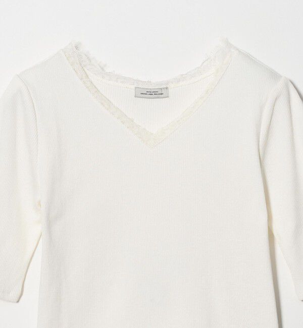 UNITED ARROWS green label relaxing「ブライトリブ レース 5分袖 プルオーバー カットソー」|Tシャツ・カットソー|