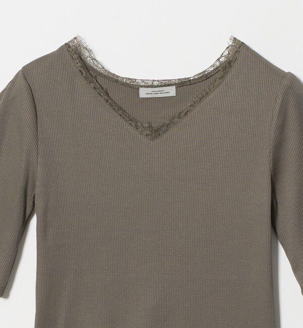 UNITED ARROWS green label relaxing「ブライトリブ レース 5分袖 プルオーバー カットソー」|Tシャツ・カットソー|