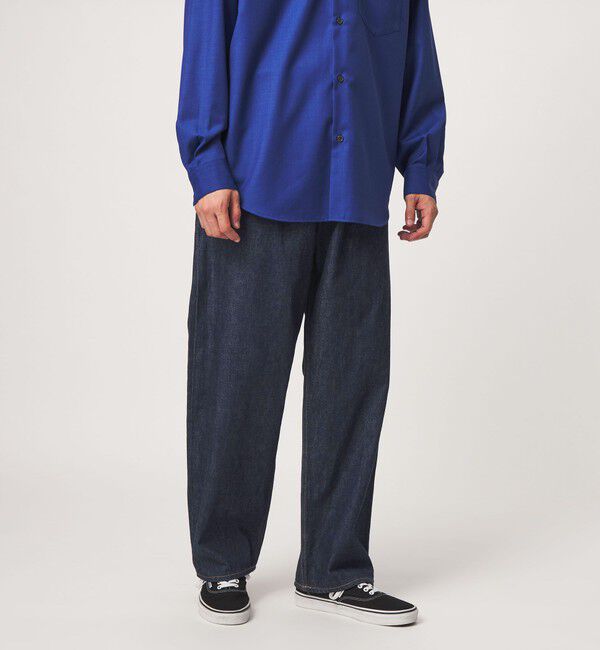UNITED ARROWS green label relaxing「FINE BASIC スライバー デニム ワイド パンツ」|デニム|