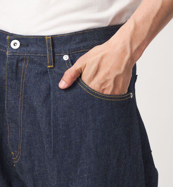 UNITED ARROWS green label relaxing「FINE BASIC スライバー デニム ワイド パンツ」|デニム|