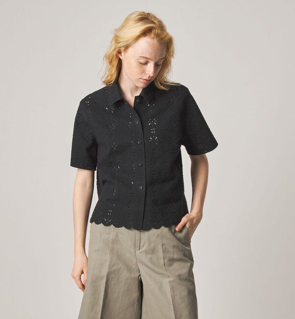 STEVEN ALAN「＜Steven Alan＞レース ショートスリーブ シャツ」|シャツ・ブラウス|
