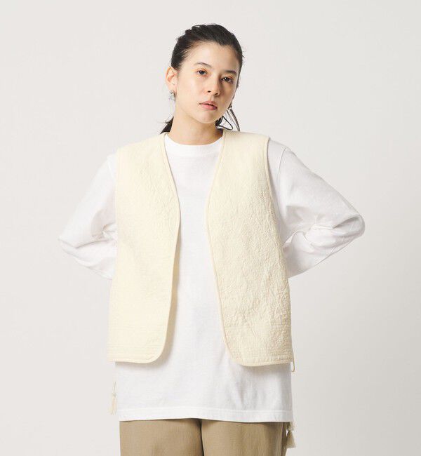 BEAUTY&YOUTH UNITED ARROWS「コットン エンブロイダリー キルティング レースアップ ベスト」|ベスト・ジレ|