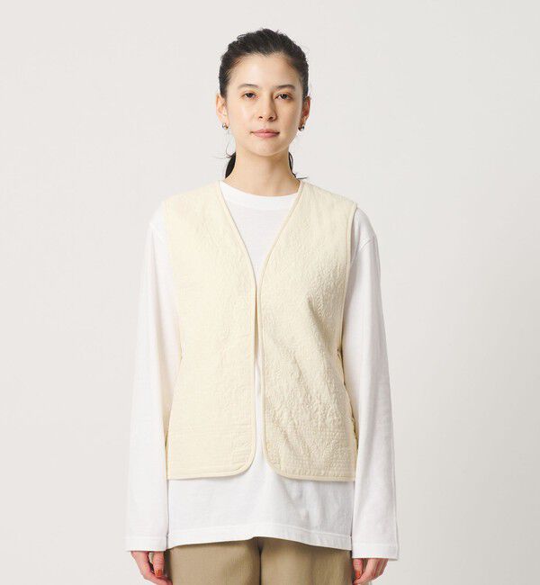 BEAUTY&YOUTH UNITED ARROWS「コットン エンブロイダリー キルティング レースアップ ベスト」|ベスト・ジレ|