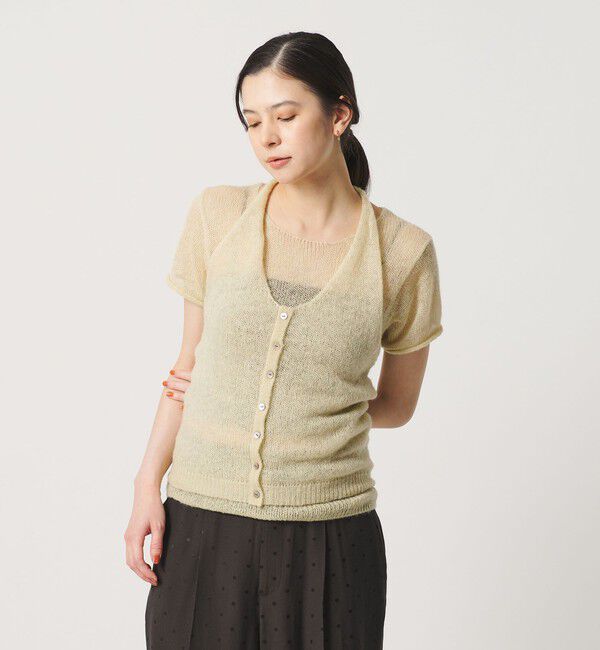 BEAUTY&YOUTH UNITED ARROWS「ホルターネック レイヤード ニットプルオーバー ウォッシャブル」|ニット・セーター|CREAM
