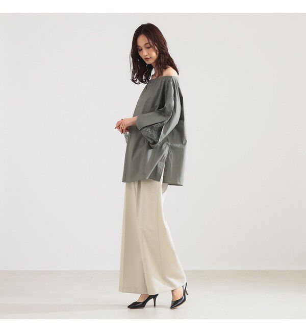 Demi-Luxe BEAMS 「レーススリーブ ギャザーブラウス」|シャツ・ブラウス|