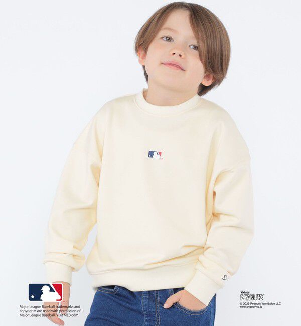 SHIPS KIDS「SHIPS KIDS:100～125cm / PEANUTS&times;MLB プリント スウェット」|スウェット・ジャージ|オフホワイト