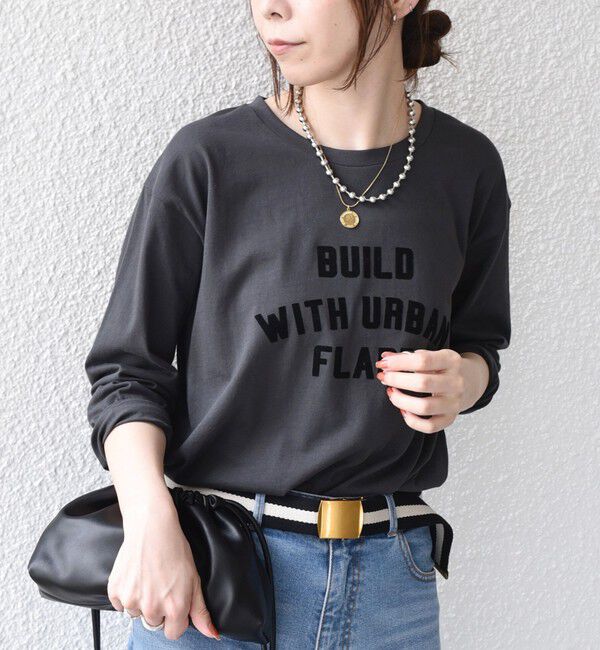 SHIPS Colors 「《予約》SHIPS Colors:〈手洗い可能〉26AW フロッキー ロゴ TEE（ロンT）◆」|Tシャツ・カットソー|ダークグレー