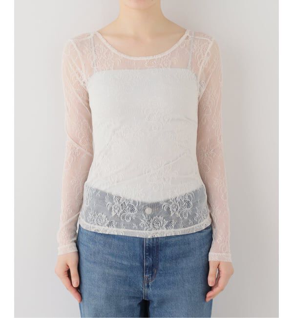 SLOBE IENA「PARI DESAI/パリ デサイ レーストップス」|Tシャツ・カットソー|ホワイト