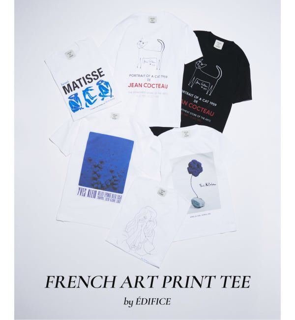 EDIFICE「フレンチ アート プリント Tシャツ」|Tシャツ・カットソー|