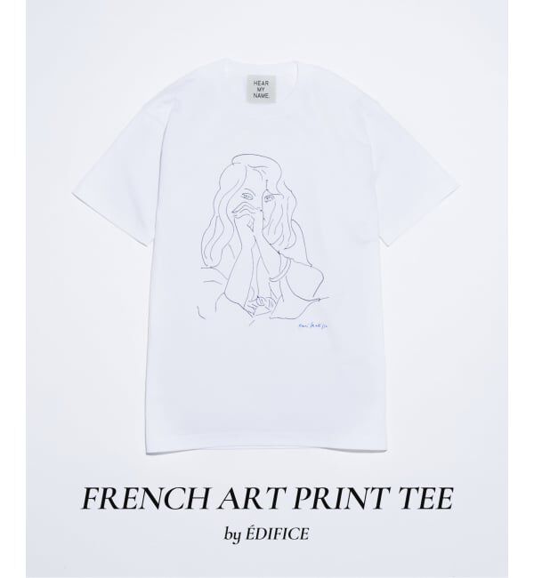 EDIFICE「フレンチ アート プリント Tシャツ」|Tシャツ・カットソー|ホワイト A