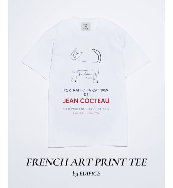 EDIFICE「フレンチ アート プリント Tシャツ」|Tシャツ・カットソー|ホワイト B